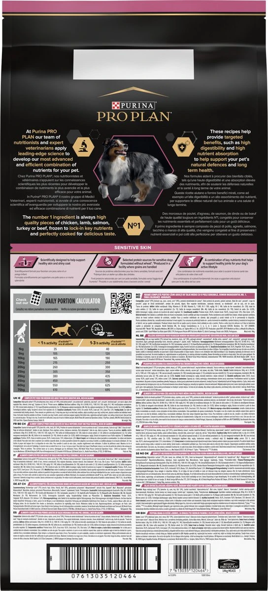 Pro Plan Medium Adult Sensitive Skin - Honden Droogvoer - Zalm - 14 Kg 4 Pro Plan Medium Adult Sensitive Skin - Honden Droogvoer - Zalm - 14 Kg - Afbeelding 2