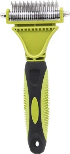 Hondenborstel - Dubbelzijdig Ontharing Tool - Herbruikbare Honden & Kattenvachtkam - Huisdier Grooming - 1 Stuk - Groen -Honden Benodigdheden Verkoop 547x1200