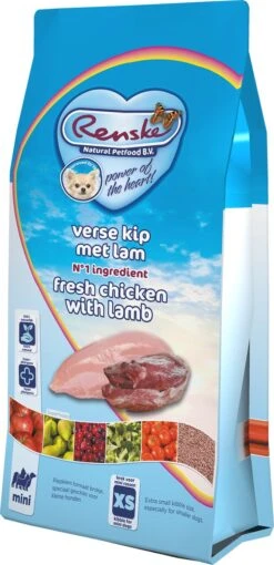 Renske Super Premium Mini Kip & Lam - Hondenvoer - 2 Kg -Honden Benodigdheden Verkoop 581x1200