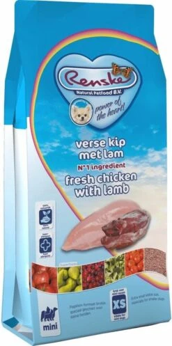 Renske Super Premium Mini Kip & Lam - Hondenvoer - 2 Kg -Honden Benodigdheden Verkoop 596x1200