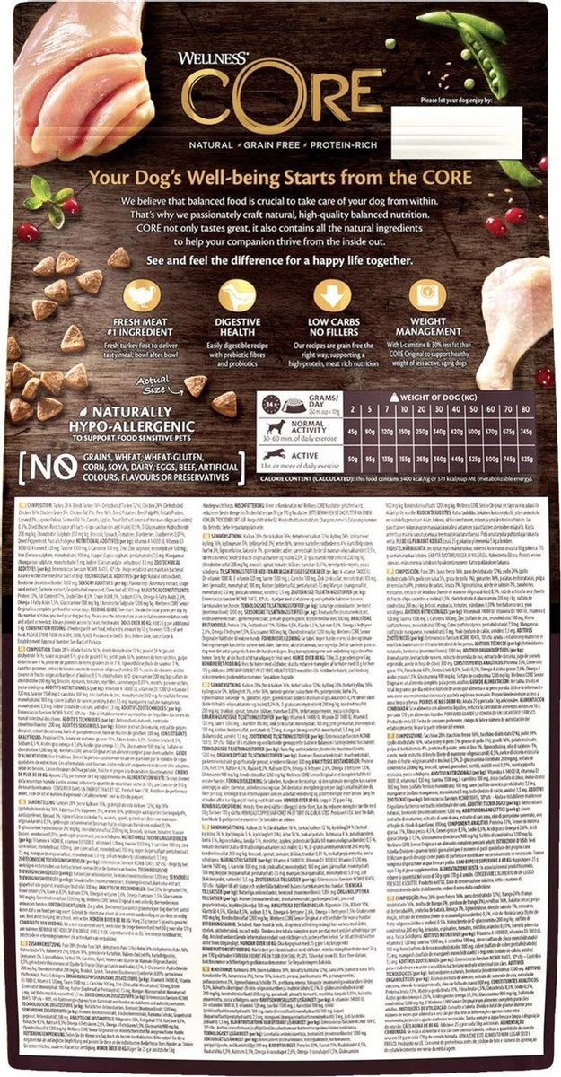 Wellness Core Grain Free Dog Senior Original Kalkoen&Kip - Hondenvoer - 10 Kg 5 Wellness Core Grain Free Dog Senior Original Kalkoen&Kip - Hondenvoer - 10 Kg - Afbeelding 3