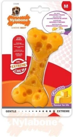 Nylabone Durable Cheese Bone - M -Honden Benodigdheden Verkoop 645x1200 7