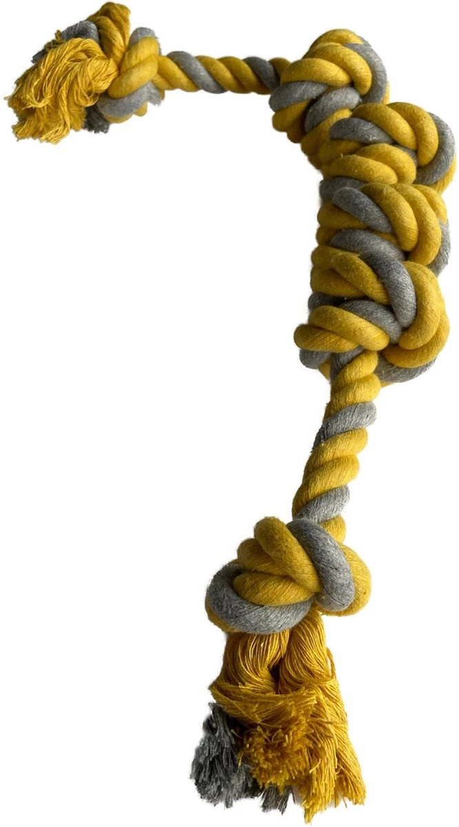 BoDutch Flostouw Hond - Hondenspeelgoed - Trektouw Hond - Hondentouw - Flostouw Hond - 60 Cm - Apporteerspeelgoed - Geel/Grijs 5 BoDutch Flostouw Hond - Hondenspeelgoed - Trektouw Hond - Hondentouw - Flostouw Hond - 60 Cm - Apporteerspeelgoed - Geel/Grijs - Afbeelding 3