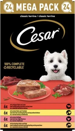 Cesar Classic Mix Paté Hondenvoer Maaltijdkuipjes 24 X 150 G -Honden Benodigdheden Verkoop 686x1200 1