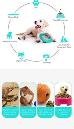 Merkloos Hondenspeeltje UFO Blauw Geschikt Voor Puppy's Tot En Met Grote Honden - Honden Speelgoed - Anti Bijt Speelgoed - Voerbal - Honden Speelgoed Intelligentie - Bijtspeelgoed - Interactieve Hond - Hondenspeeltjes - Traingsbal - Sterk Materiaal - Blauw -Honden Benodigdheden Verkoop 687x1200 1