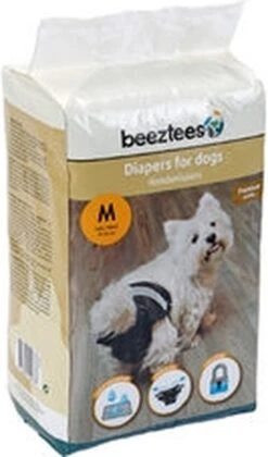 Beeztees - Hondenluier - Zwart - M - 12ST -Honden Benodigdheden Verkoop 706x1200