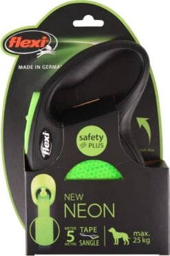 Flexi New Neon Tape - Hondenriem - Zwart/Groen - M - 5 M - (<25 Kg) -Honden Benodigdheden Verkoop 800x1200 24