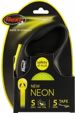 Flexi New Classic - Hondenriem Incl. Neon Band - Geel - S - 5 M - (<12 Kg) -Honden Benodigdheden Verkoop 802x1200 4