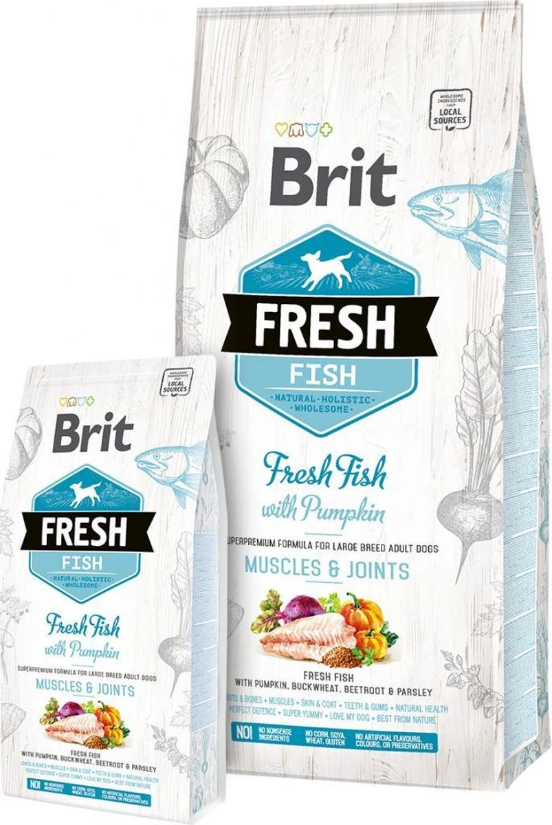 Brit Fresh Fish & Pumpkin Adult Large Breed 12 Kg - Hond 3 Brit Fresh Fish & Pumpkin Adult Large Breed 12 Kg - Hond
