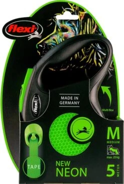 Flexi New Neon Tape - Hondenriem - Zwart/Groen - M - 5 M - (<25 Kg) -Honden Benodigdheden Verkoop 812x1200 2