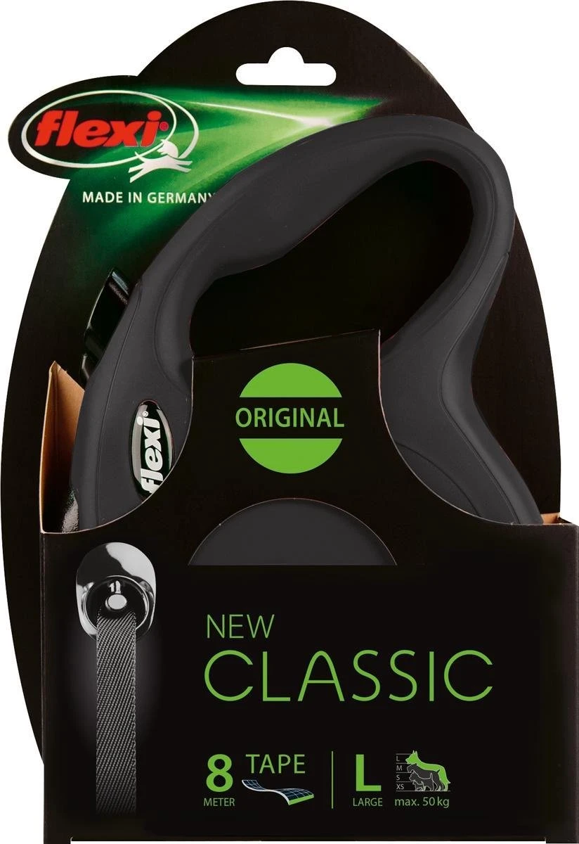Flexi New Classic Band Zwart L - 8M - Zwart - L - 8 Meter - < 50 Kg 4 Flexi New Classic Band Zwart L - 8M - Zwart - L - 8 Meter - < 50 Kg - Afbeelding 2