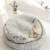 Mooki Nova Plushe - Kattenmand - Luxe Kattenbed - Kattenkussen - Cavebed - Donut - Extra Zacht & Comfortabel - Hondenmand - Lichtblauw - 50 Cm
