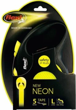 Flexi New Neon Tape - Hondenriem - Geel/Zwart - L - 5 M - (<50 Kg) -Honden Benodigdheden Verkoop 832x1200 4