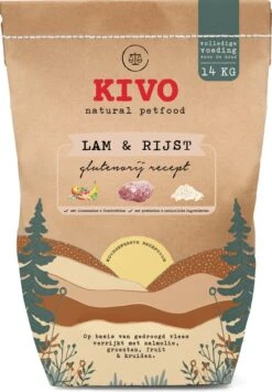 Kivo Petfood Hondenbrokken Lam & Rijst 14 Kg Koudgeperst - Glutenvrij