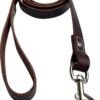 Hondenriem - 180 Cm – Bruine Riem - Leren Hondenriem Met Stiksels – 100% Volnerfleer - Hond