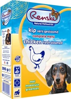 10x Renske Vers Gestoomd Complete Menu Kip - Rijst 395 Gr -Honden Benodigdheden Verkoop 866x1200