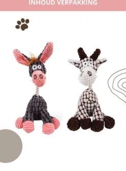 Honden Knuffel - Set Van 2 - Hondenspeelgoed Met Piep - Honden En Katten - Ezel En Giraf - Sellaio -Honden Benodigdheden Verkoop 881x1200 6