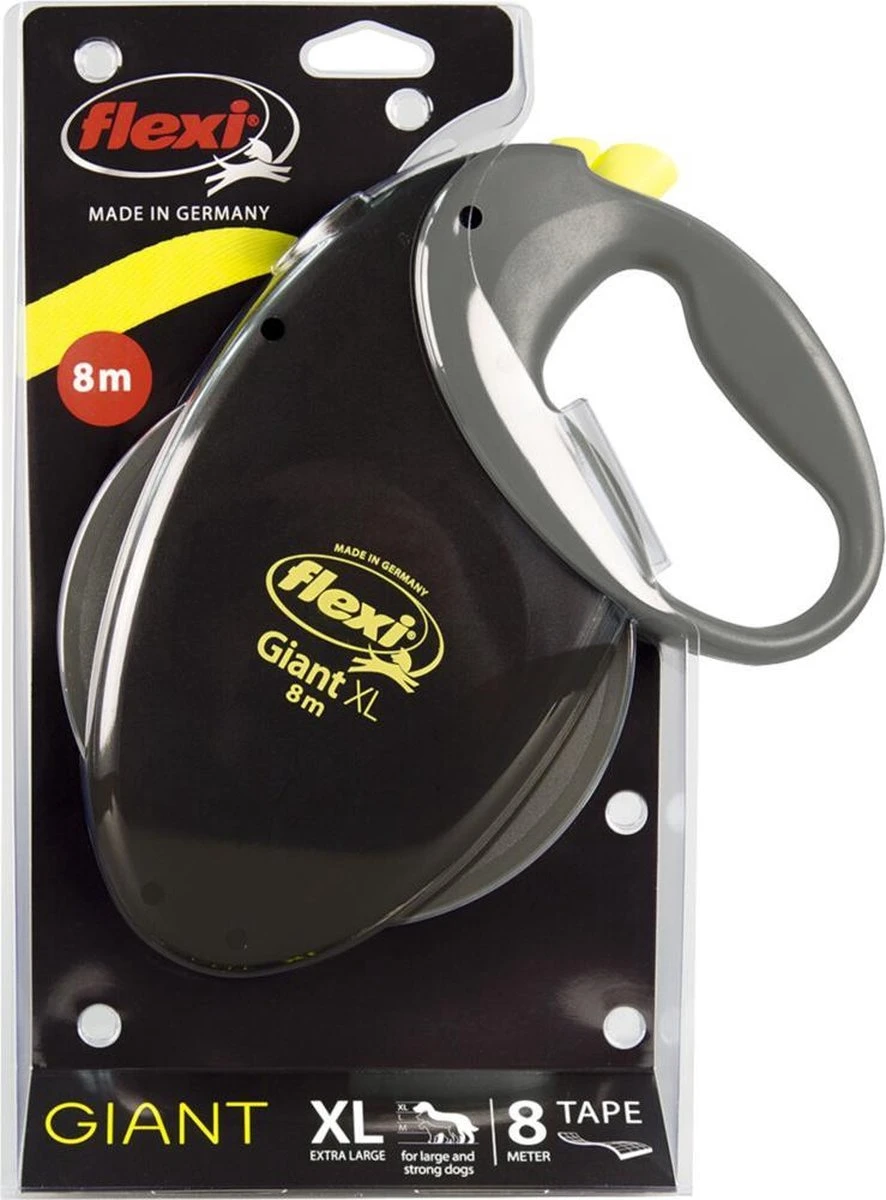 Flexi Giant Tape - Hondenriem - Zwart/Geel - XL - 8 M - (<50 Kg) 14 Flexi Giant Tape - Hondenriem - Zwart/Geel - XL - 8 M - (<50 Kg) - Afbeelding 12