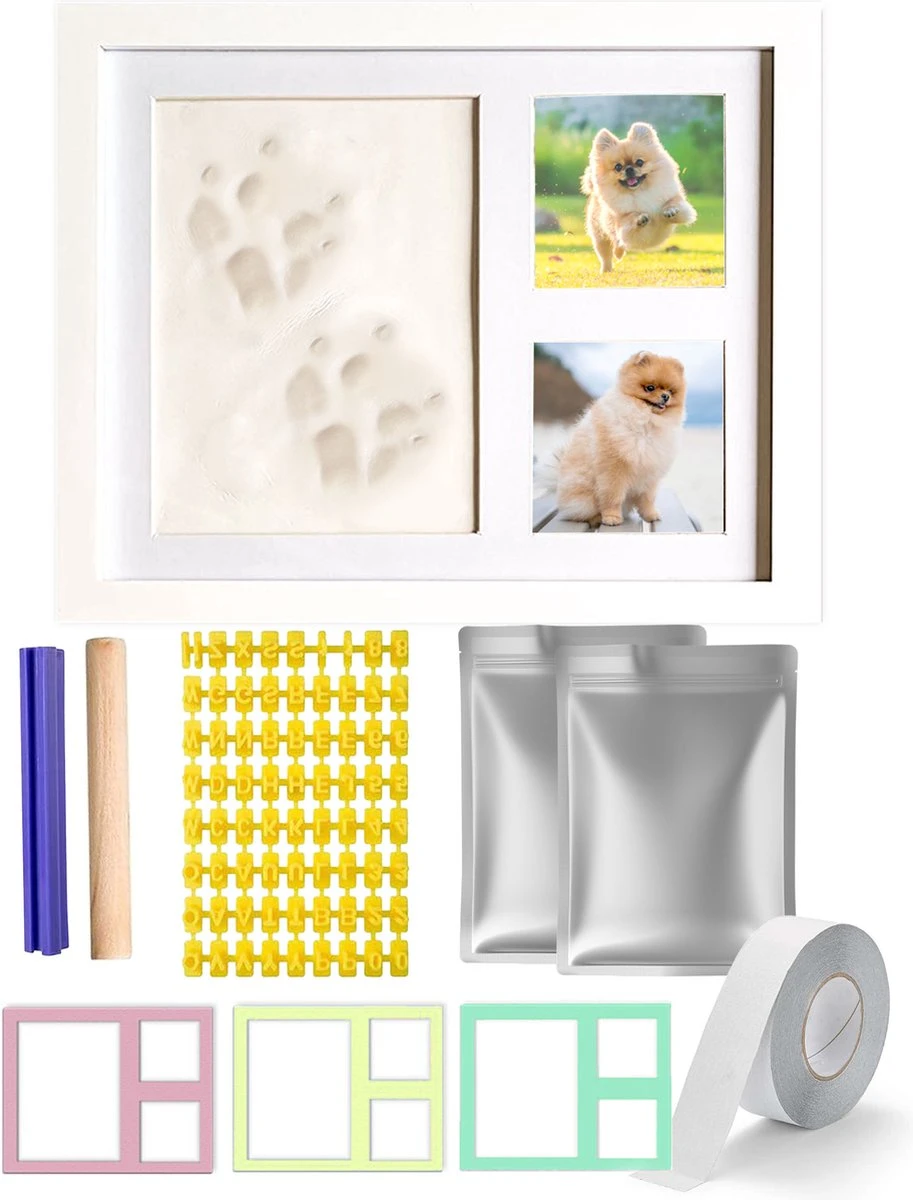 Honden Fotolijst Met Kleiafdruk - Gipsafdruk - Speelgoed Voor Dieren - Pootafdruk Hond - Puppy Speelgoed - Gipsafdruk Huisdier 3 Honden Fotolijst Met Kleiafdruk - Gipsafdruk - Speelgoed Voor Dieren - Pootafdruk Hond - Puppy Speelgoed - Gipsafdruk Huisdier