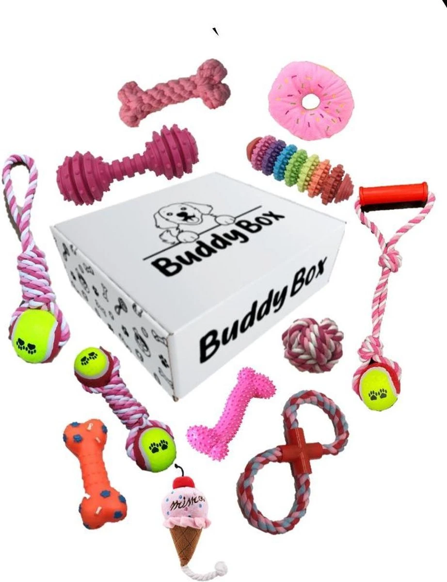 Honden Speelgoed - Puppy Speelgoed - 11 Stuks - Roze - 1 Speeltje Gratis - Honden Knuffel - Trektouw - Honden Speeltjes 3 Honden Speelgoed - Puppy Speelgoed - 11 Stuks - Roze - 1 Speeltje Gratis - Honden Knuffel - Trektouw - Honden Speeltjes