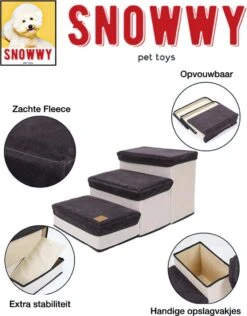 SNOWWY - Hondentrap Met Opslagruimte - Honden Loopplank Met Handige Opslagvakje - Hondenloopplanken - Inklapbaar - Huisdier Opstap - Hondentrapje - Grijs -Honden Benodigdheden Verkoop 938x1200 5