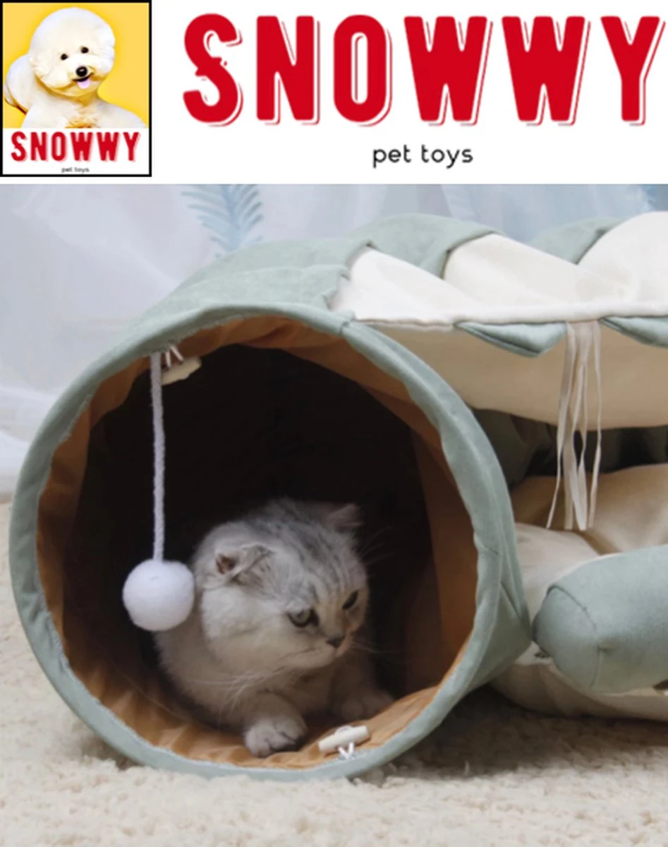 SNOWWY - Kattentunnel Met Kattenmand In één - Origineel En Uniek Design - Kattenhuis - Kattenhuis - Kat Kussen - Kattenbed - Matcha Groen 7 SNOWWY - Kattentunnel Met Kattenmand In één - Origineel En Uniek Design - Kattenhuis - Kattenhuis - Kat Kussen - Kattenbed - Matcha Groen - Afbeelding 5
