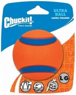 Chuckit! Ultra Ball XL – Honden Speelgoed – Ø 9 Cm – Oranje/Blauw – Apporteerspeelgoed – 1-Pack -Honden Benodigdheden Verkoop 965x1200 3