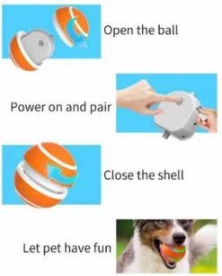 Merkloos Slimme Interactieve Zelf Rollende Bal Voor Honden - 3 Speelmodi - Honden Speelgoed - Hondenspeeltjes - USB Oplaadbaar - Met Afstandsbediening - Intelligente Automatische Roterende Waterproof Led Bal Met Afstandsbediening - Oranje -Honden Benodigdheden Verkoop 965x1200 4